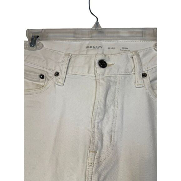 Old Navy Jeans 32 X 32 Men’s 5-Pocket White Slim Built In Flex Sz. - Picture 6 of 7